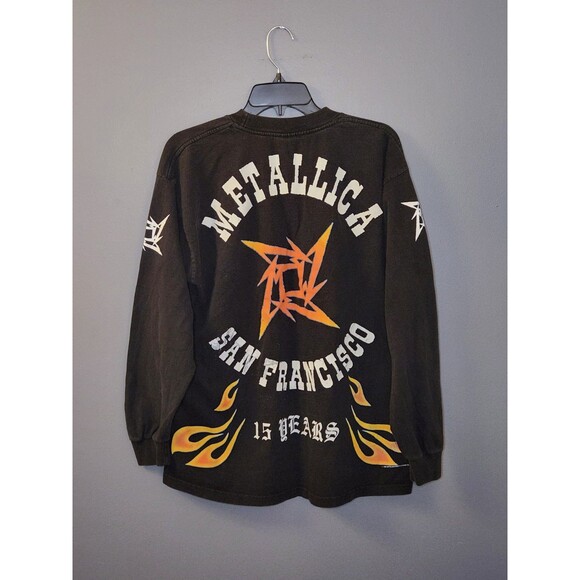 Vintage 1996 Metallica 15 Years San Francisco Long Sleeve Flames Concert Shirt - Picture 2 of 4